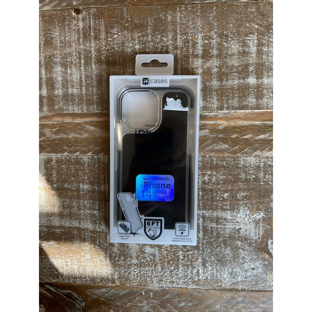 H Cases‎ Brand New iPhone 12/13 Pro Clear 6ft drop Impact test Black